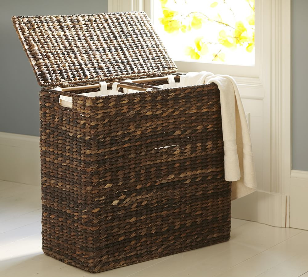 Seagrass Handcrafted Divided Hamper | Pottery Barn (US)