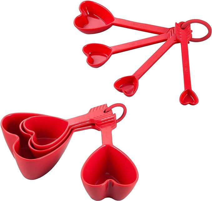 Gourmet Art Heart Measuring Cups and Spoons Set for Indoors Outdoors Use, Party, Wedding, Birthda... | Amazon (US)