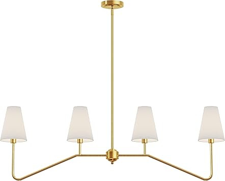 Electro bp;47"W 4-Light Linear Kitchen Island Lighting Fixture Classic Chandeliers Polished Gold ... | Amazon (US)