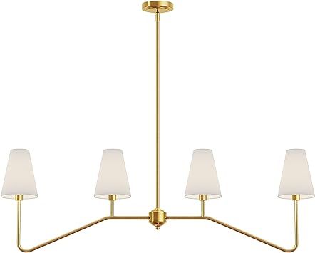 Electro bp;47"W 4-Light Linear Kitchen Island Lighting Fixture Classic Chandeliers Polished Gold ... | Amazon (US)
