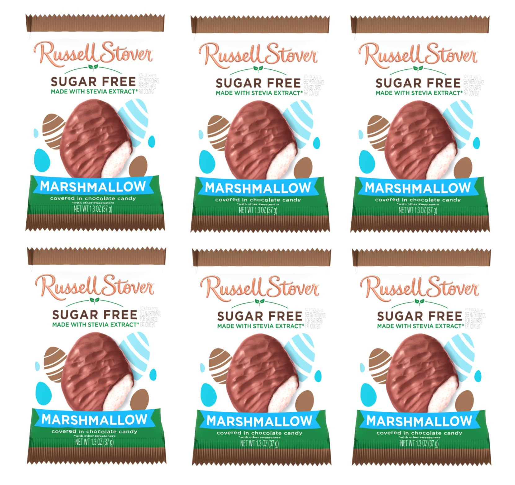 Russell Stover Sugar Free Marshmallow Chocolate Eggs - Pack of 6 - Delicious Marshmallow Center w... | Amazon (US)