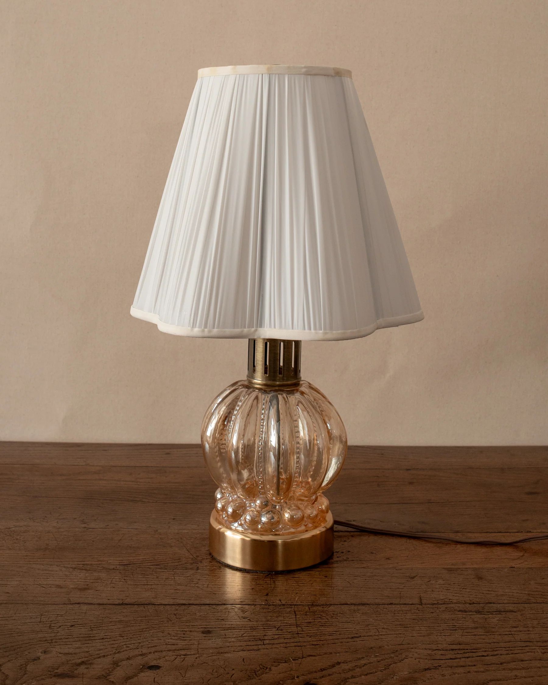 Vintage Glass Table Lamp | The Vintage Rug Shop