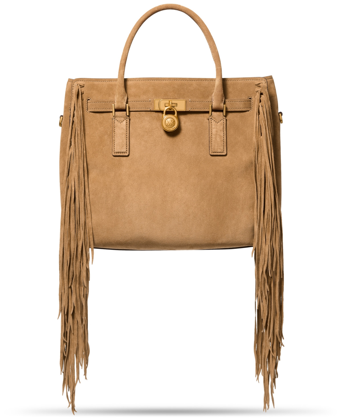 Michael Kors Hamilton Moderne Large Suede Satchel - Husk | Macy's