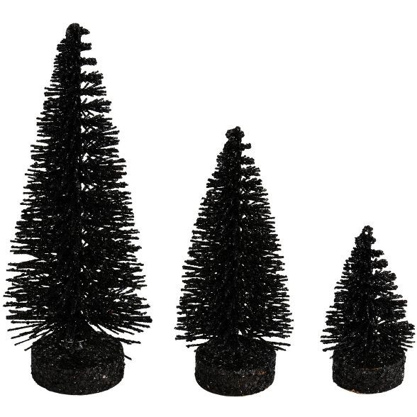 Vickerman Glitter Oval Pine Artificial Christmas Tree Set of 3 | Target