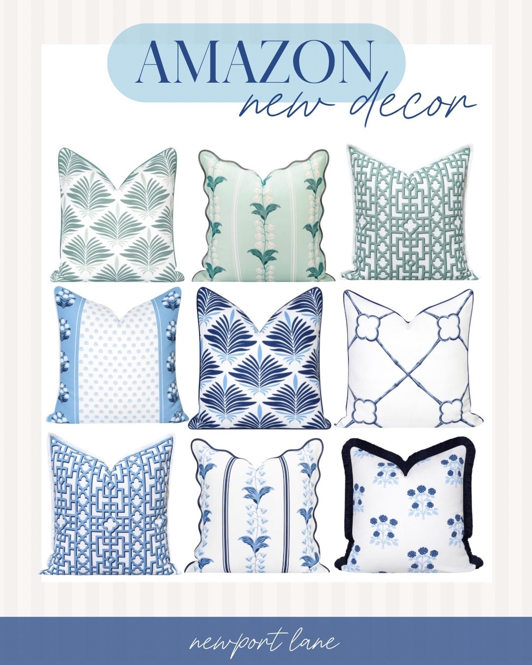 These designer-inspired pillow covers from Amazon are brand new and the easiest way to refresh any room. I love the blue and white patterns and elevated textures that make sofas, beds, and chairs feel pulled together. 



#LTKvlog #LTKOver40 #LTKHome