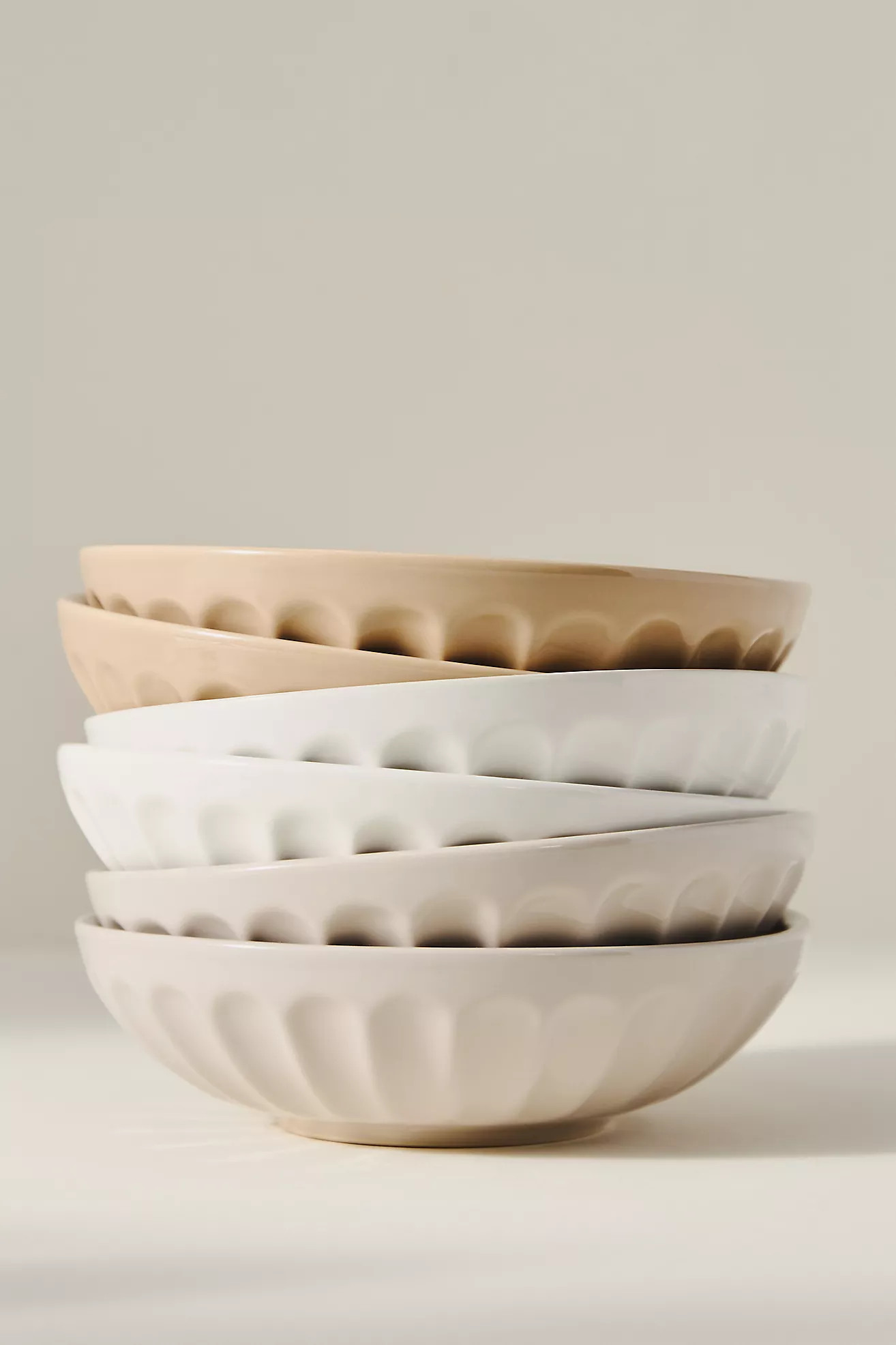 Amelie Assorted Latte Pasta Bowls, Set of 6 | Anthropologie (UK)