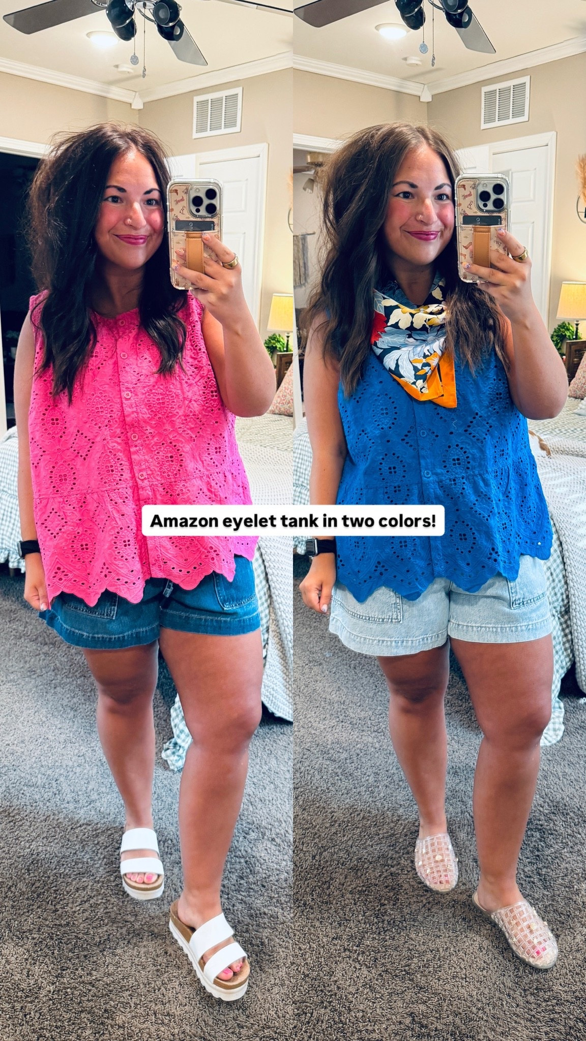 Amazon eyelet tank in two colors!