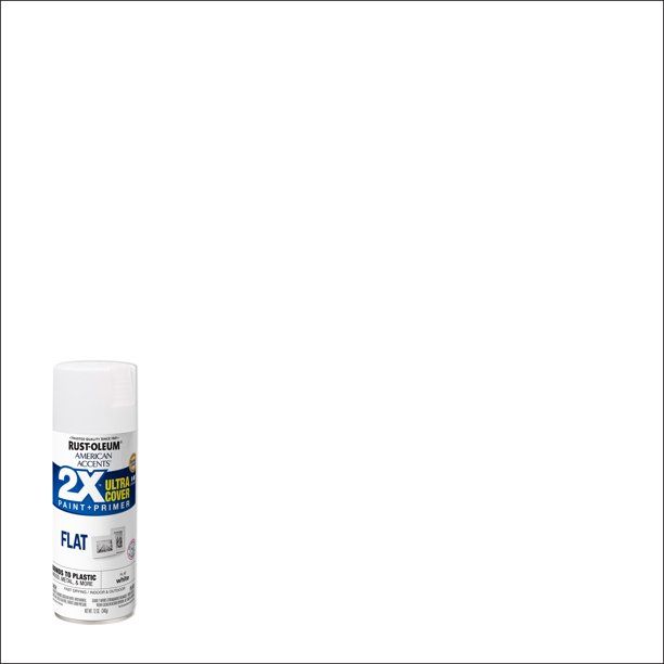 White, Rust-Oleum American Accents 2X Ultra Cover Flat Spray Paint, 12 oz - Walmart.com | Walmart (US)