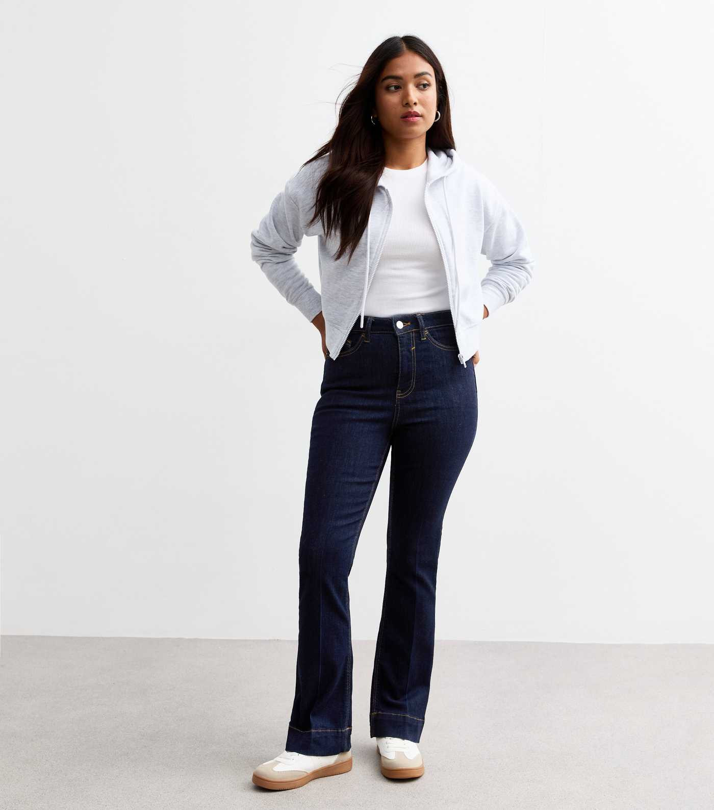 Petite Dark Blue Flared Jeans
						
						Add to Saved Items
						Remove from Saved Items | New Look (UK)