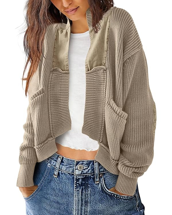 SENSERISE Womens Cardigan Sweaters Cable Knit Sweater Open Front Long Sleeve Chunky Cardigan Oute... | Amazon (US)