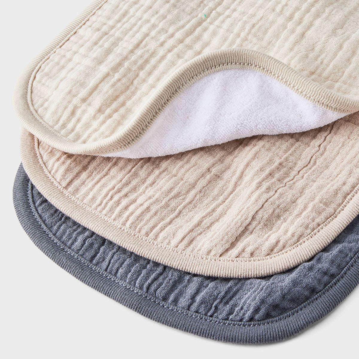 Baby 3pk Muslin Burp Cloth - Cloud Island™: Cotton, 0-12 Months, 19.5" x 8.25", Recycled Conten... | Target