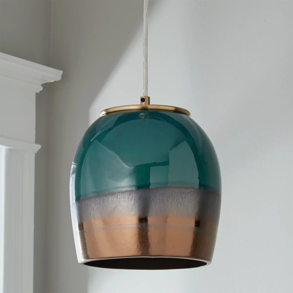 Metallic Aqua Ombre Pendant | Shades of Light