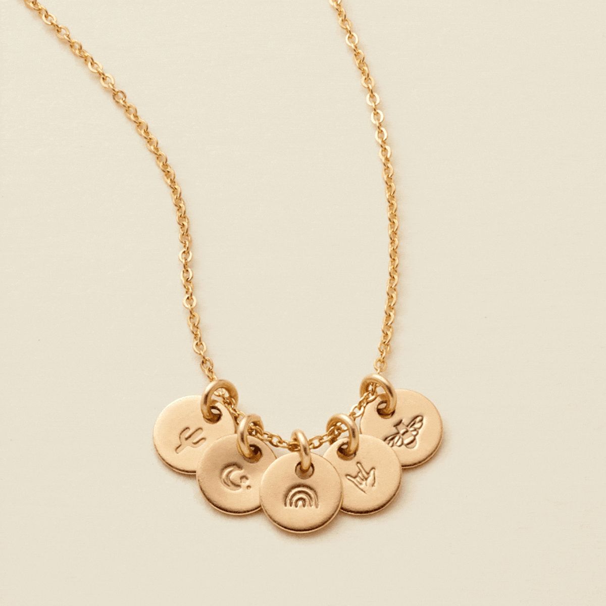 Made By Mary Evie Charm Stacker Disc Necklace | Custom, Handstamped | Made by Mary (US)