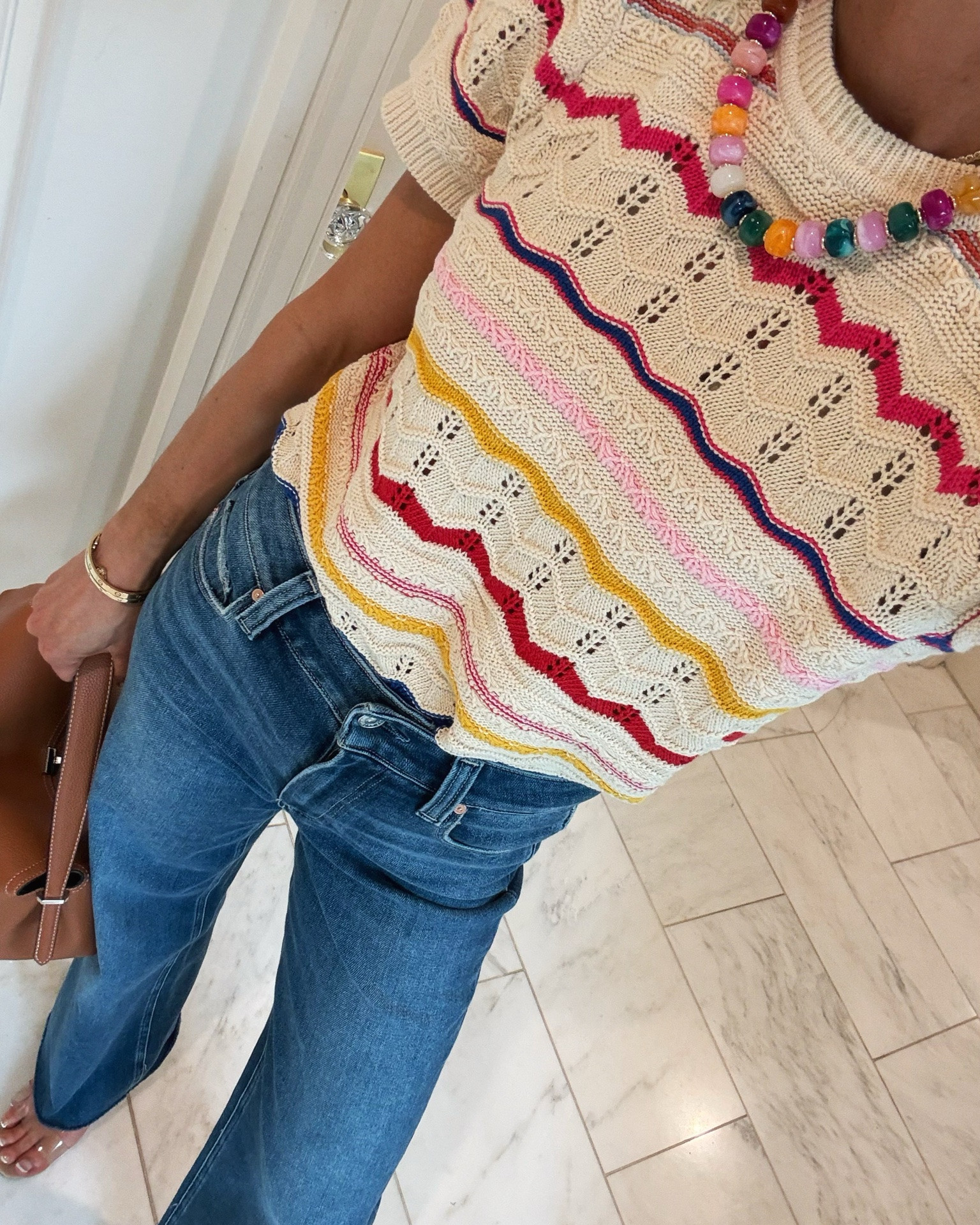 Spring outfit - love these jeans! Fit tts wearing size 25