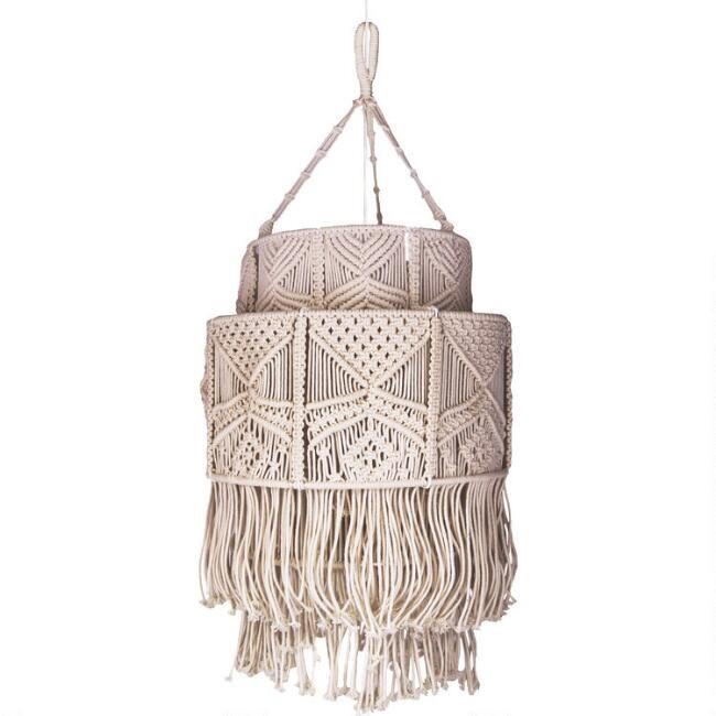 Tiered Macrame Fringe Ashbury Pendant Lamp | World Market