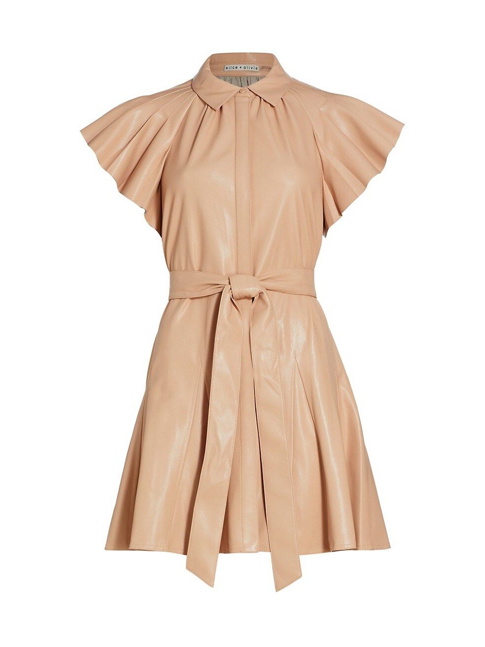 Alice + Olivia McKell Belted Faux Leather Minidress | Saks Fifth Avenue