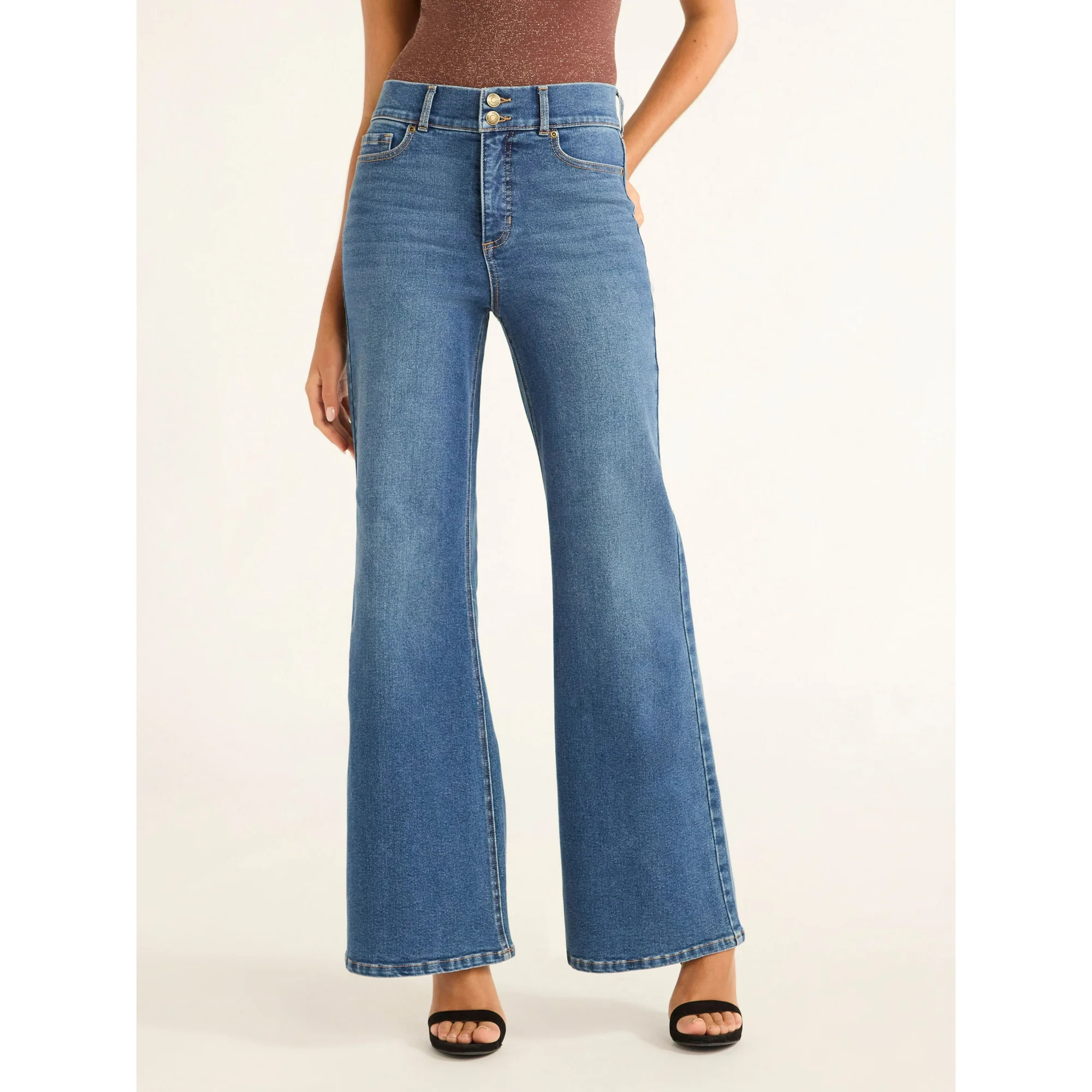 Sofia by Sofia Vergara Women's and Women's Plus Margot Wide Leg High Rise Jeans, 30.5" and 32.5" ... | Walmart (US)