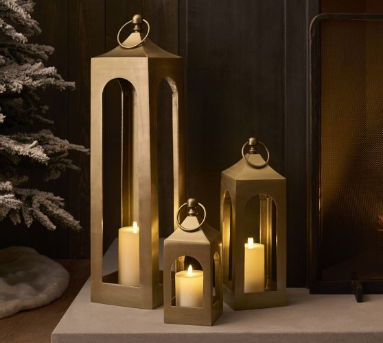 Caleb Handcrafted Metal Indoor/Outdoor Lanterns | Pottery Barn (US)
