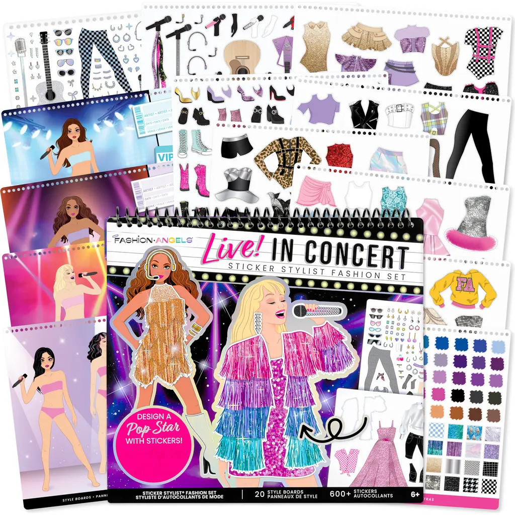 Fashion Angels Sticker Stylist Fashion Set, Live in Concert, DIY Craft Kit in Multicolored at Nordstrom | Nordstrom