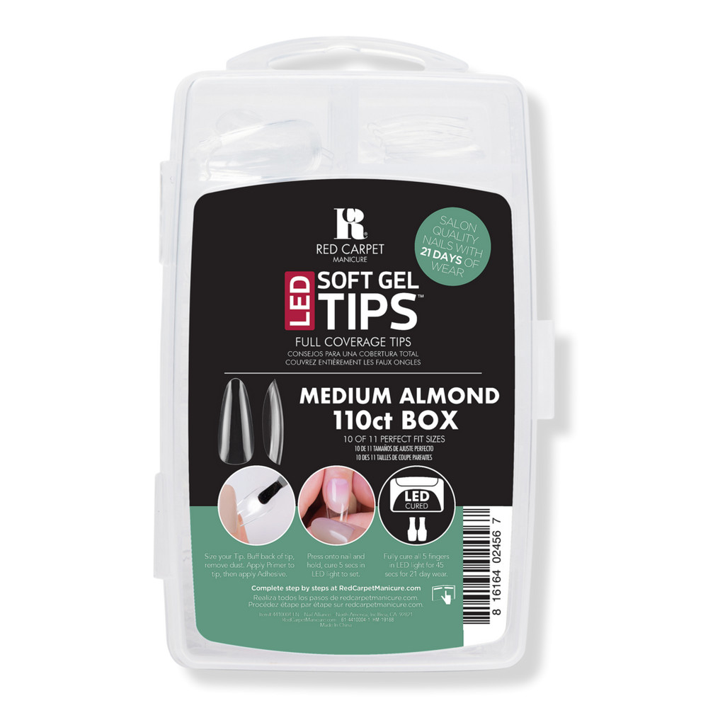 Red Carpet Manicure LED Soft Gel Medium Almond Nail Tips | Ulta