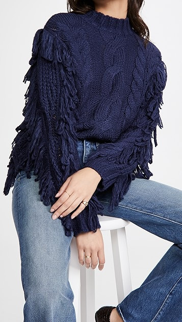 Cable Fringe Pullover | Shopbop