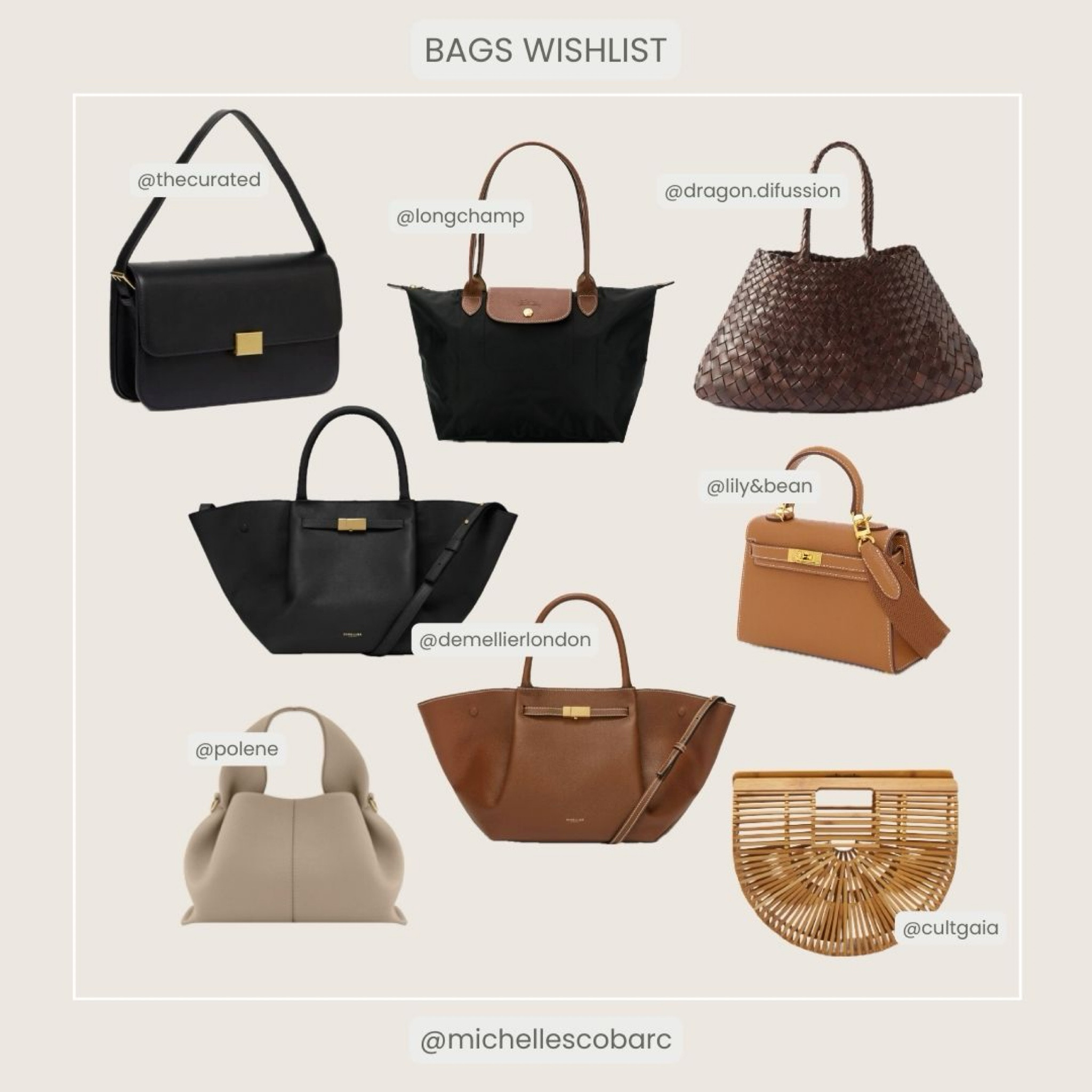 These are the bags I have on my wishlist at the moment. Classic, versatile, minimal style and no logo bags that will last in your wardrobe for years! 

#LTKitbag #LTKeurope #LTKSeasonal