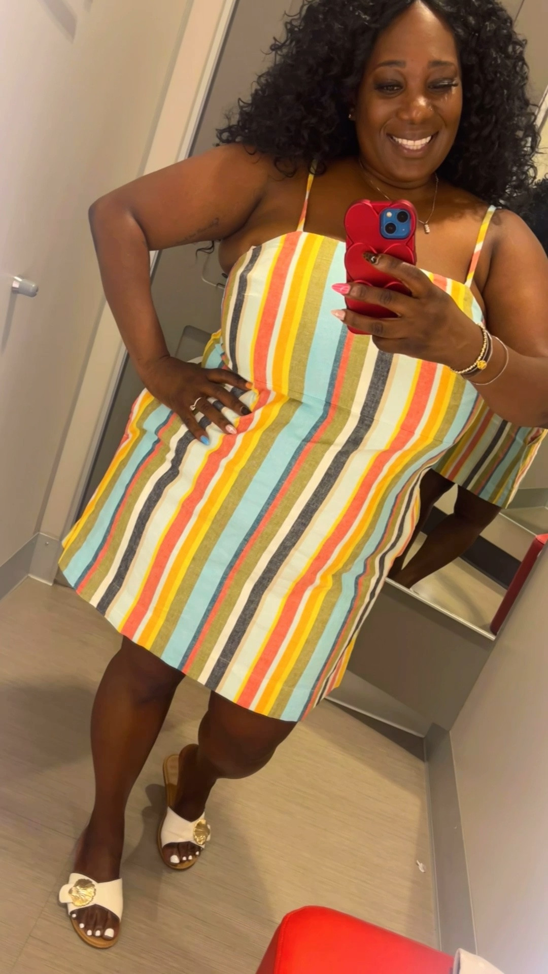 @Target #sponsored #ad

POV: if summer joy was a dress, this would definitely be one of them!☀️💛🧡❤️🩵💙🤍

I am wearing the XXL. This is TTS