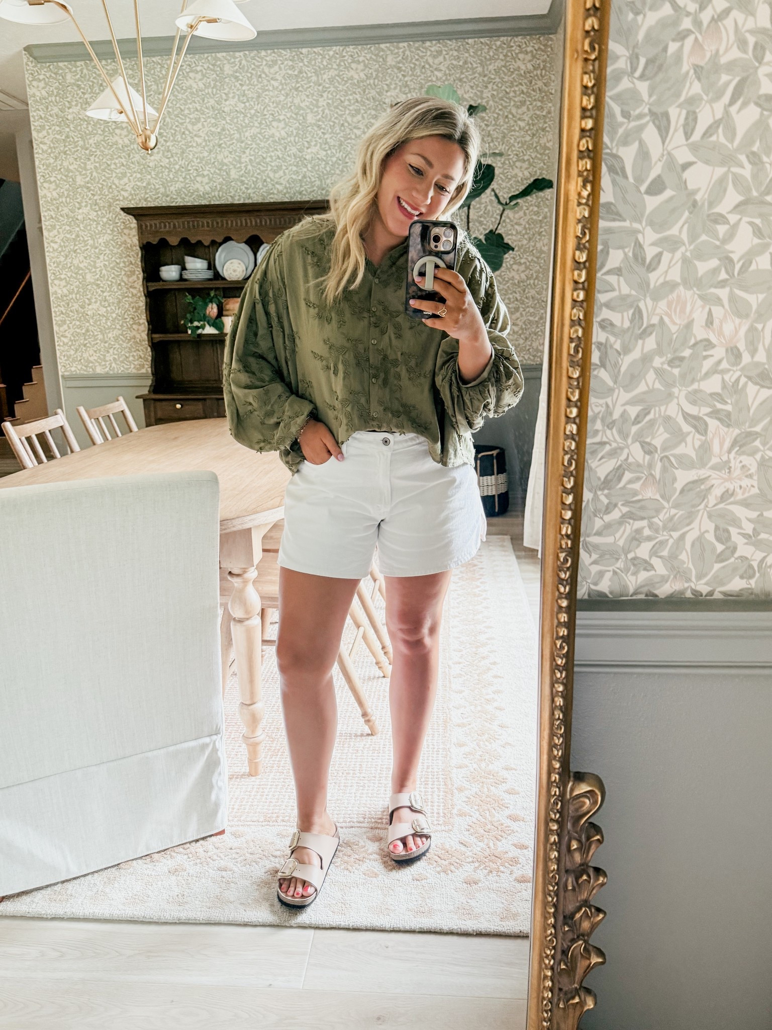 These shorts with a fresh tan 👌🏻👌🏻👌🏻 wearing a large shirt. Size 32 shorts! Shoes TTS

THEBLOOMINGNEST Abercrombie Birkenstock 

#LTKMidsize #LTKSaleAlert #LTKFindsUnder50