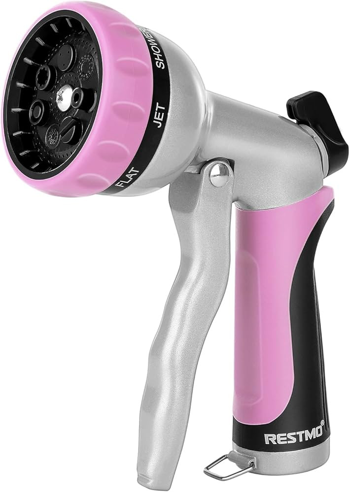 RESTMO Garden Hose Nozzle, Heavy Duty Metal Water Hose Nozzle with 7 Adjustable Spray Patterns, H... | Amazon (US)