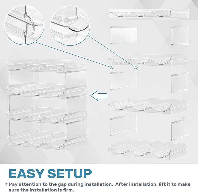 Water Bottle Organizer, Stackable Water Bottle Holder for Kitchen Pantry, Fridge, Cabinet, Stacka... | Amazon (US)