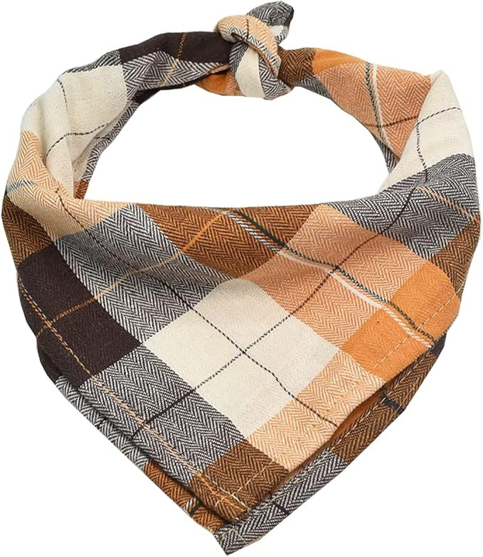 Amazon.com : Bubblepup Plaid Dog Bandana, Cotton Dog Bandana for Small Medium Large Dogs, Dog Ker... | Amazon (US)