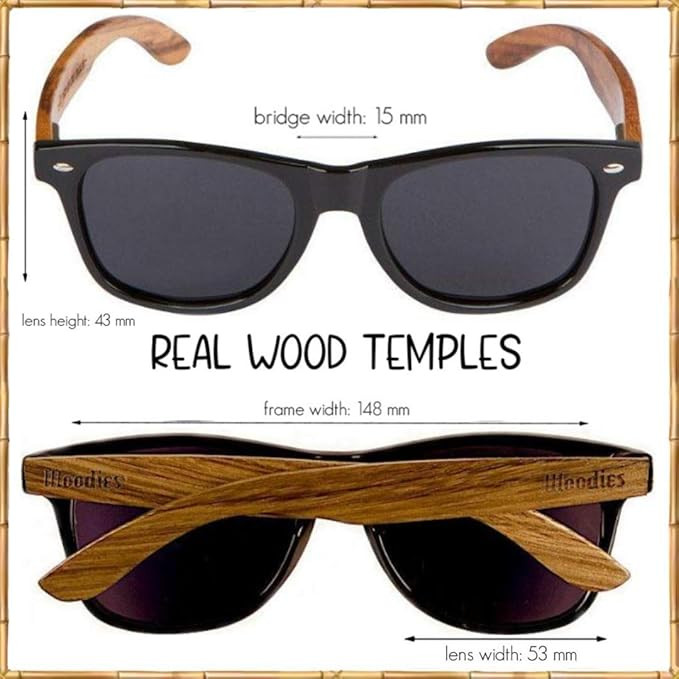 WOODIES Polarized Walnut Wood Sunglasses for Men and Women | Black Polarized Lenses and Real Wood... | Amazon (US)