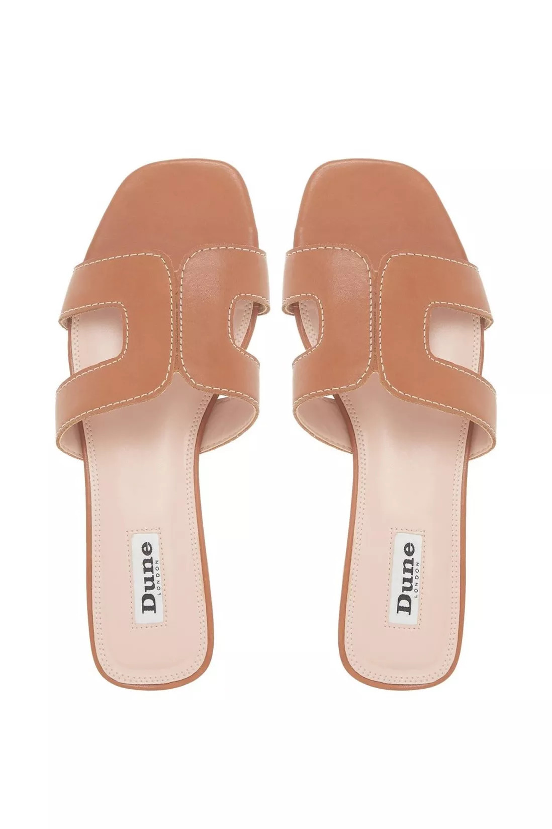 'Loupe' Leather Sliders | Debenhams UK