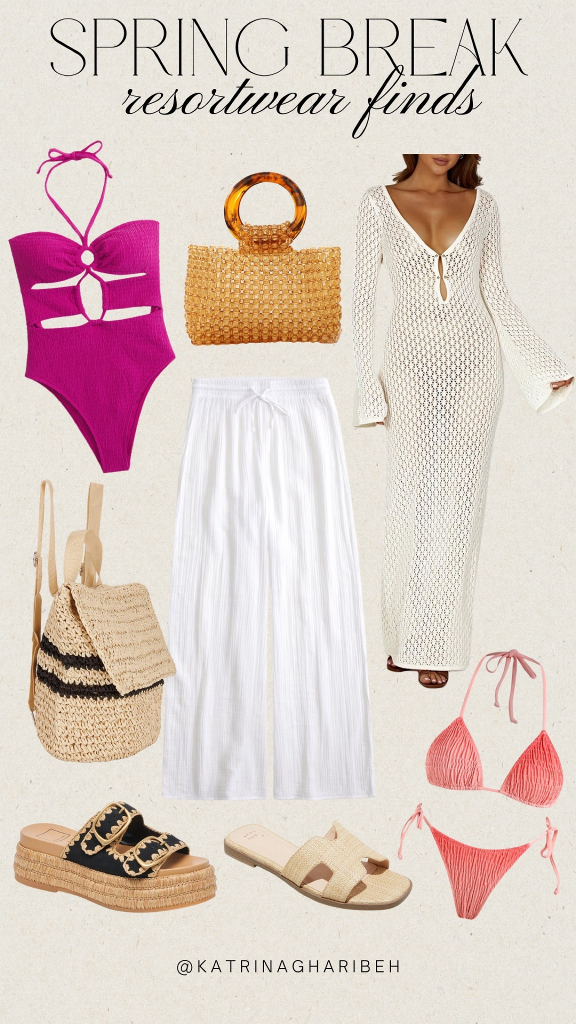 Spring break resortwear finds! Beach backpack is on MAJOR SALE (marked down from $90 to $38) 😍✨ spring break swimwear / Abercrombie / amazon fashion / swim coverups / swimwear / bikini / bikinis / swim coverup dress / beach bag / beach bags / resort wear outfits 

#LTKswim #LTKSeasonal #LTKsalealert