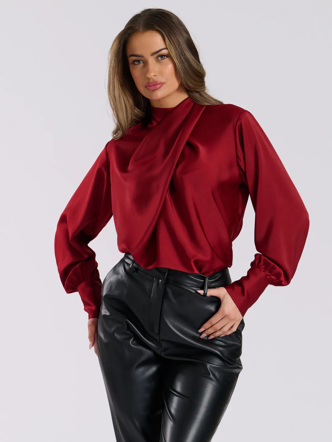Satin Twist Neck Blouse | Debenhams UK