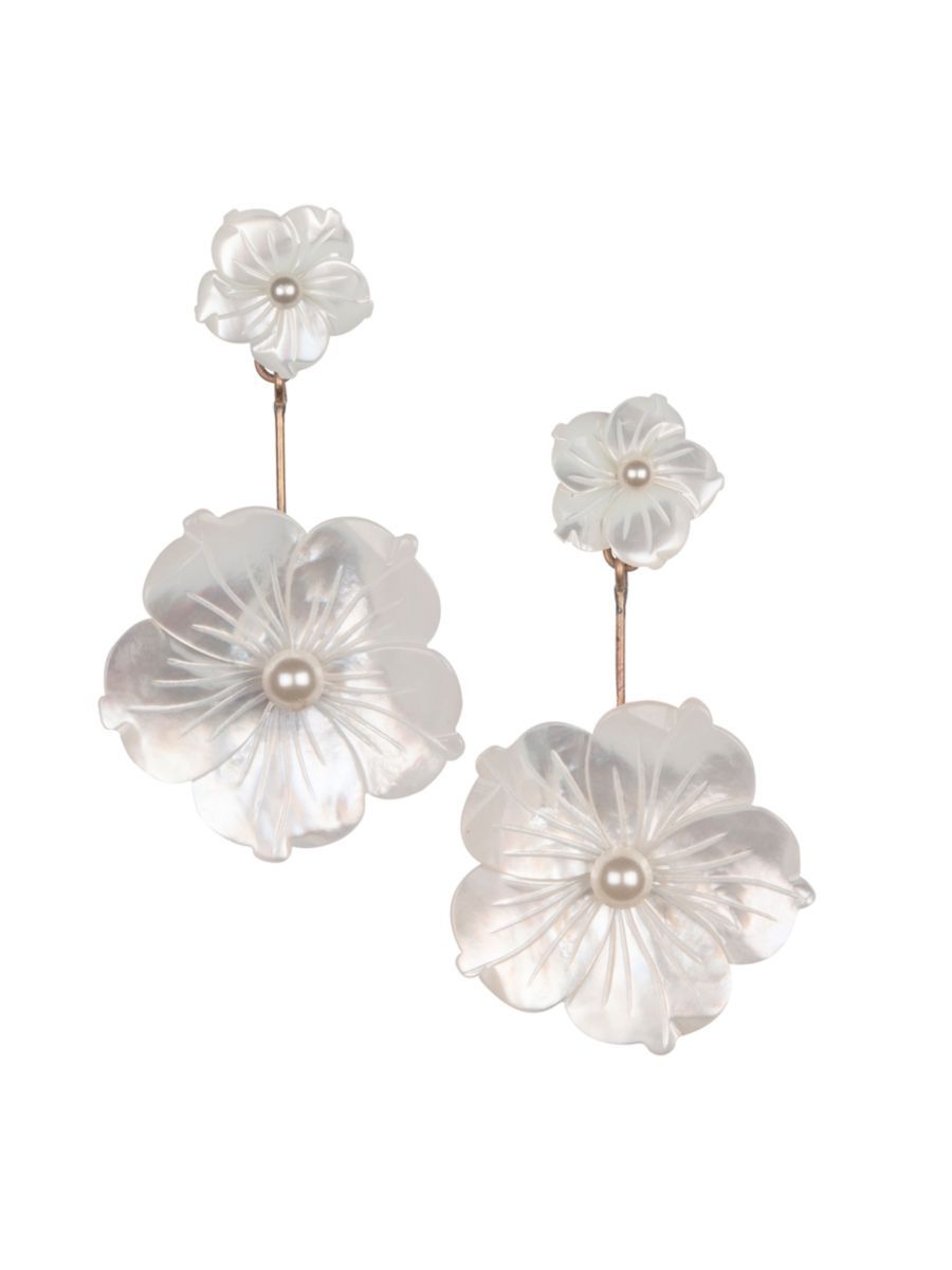 Jennifer Behr Zinnia 18K Gold-Plated &amp; Mother-Of-Pearl Drop Earrings | Saks Fifth Avenue