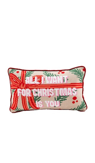 All I Want Needlepoint Pillow in Red & Beige | Revolve Clothing (Global)