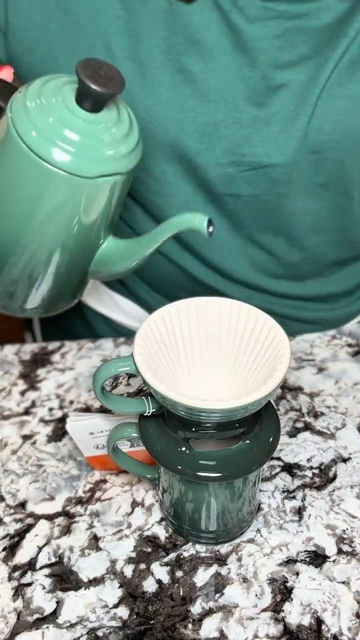 Le Creuset Pour-Over Gooseneck Kettle w/ Cone & Mug Set, Kitchen finds, Life hacks, Easy pour over coffee, home finds, gifts set ideas for mom, wedding and anniversary 

 #LTKfoodie #LTKHome #LTKWedding