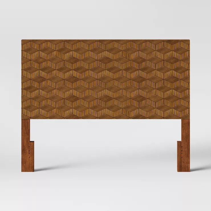 Tachuri Geometric Front Queen Headboard Brown - Threshold™ | Target