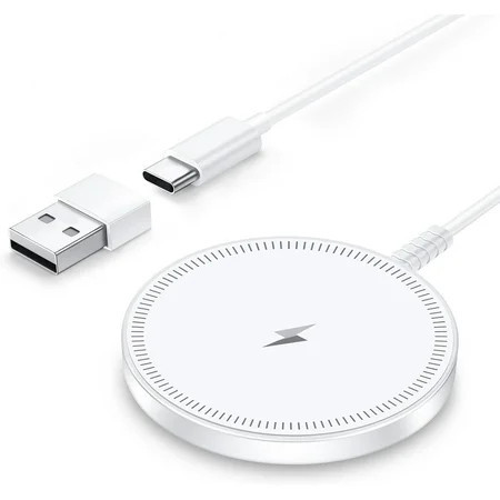 ETEPEHI Magnetic Wireless Charger - Fast Charging Pad Compatible for iPhone 17 16 15 14 13 & AirPods Pro 4-2, White | Walmart (US)