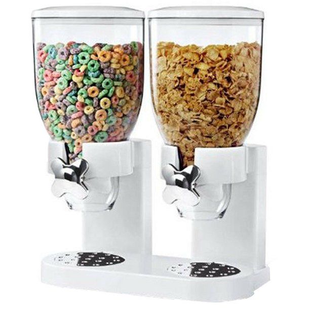 Hapeisy 5L Double Cereal Dispenser Dry Food Storage Container Canister Machine 2 Colors | Walmart (US)