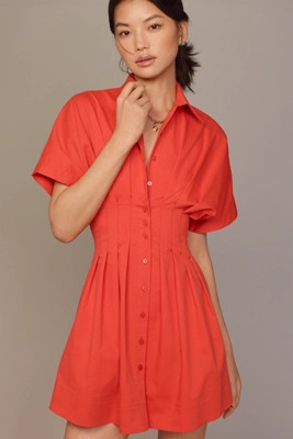 The Tobie Button-Front Pleated Shirt Dress by Exquise: Mini Edition | Anthropologie (US)