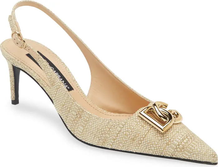 Dolce&Gabbana Lollo Raffia Slingback Pump (Women) | Nordstrom | Nordstrom