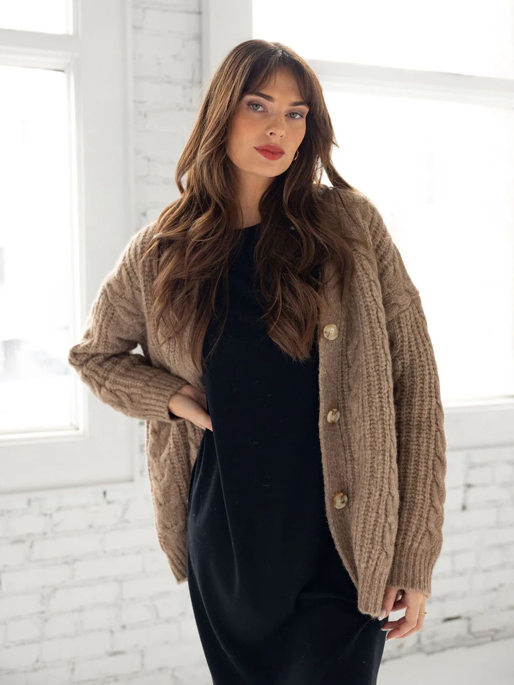 Oversized Cable Knit Cardigan | Cozy Earth