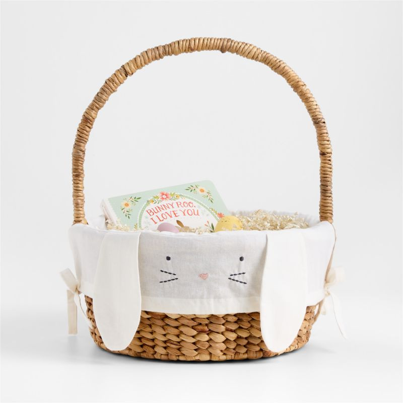 Modern Easter Basket with Alabaster Ivory Bunny Kids Easter Basket Liner | Crate & Kids | Crate & Barrel