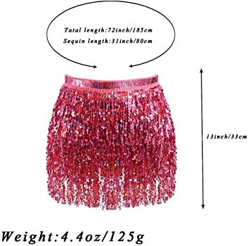 Zoestar Boho Sequin Tassel Hip Scarf Multilayer Belly Dance Belt Dance Performance Skirt for Wome... | Amazon (US)