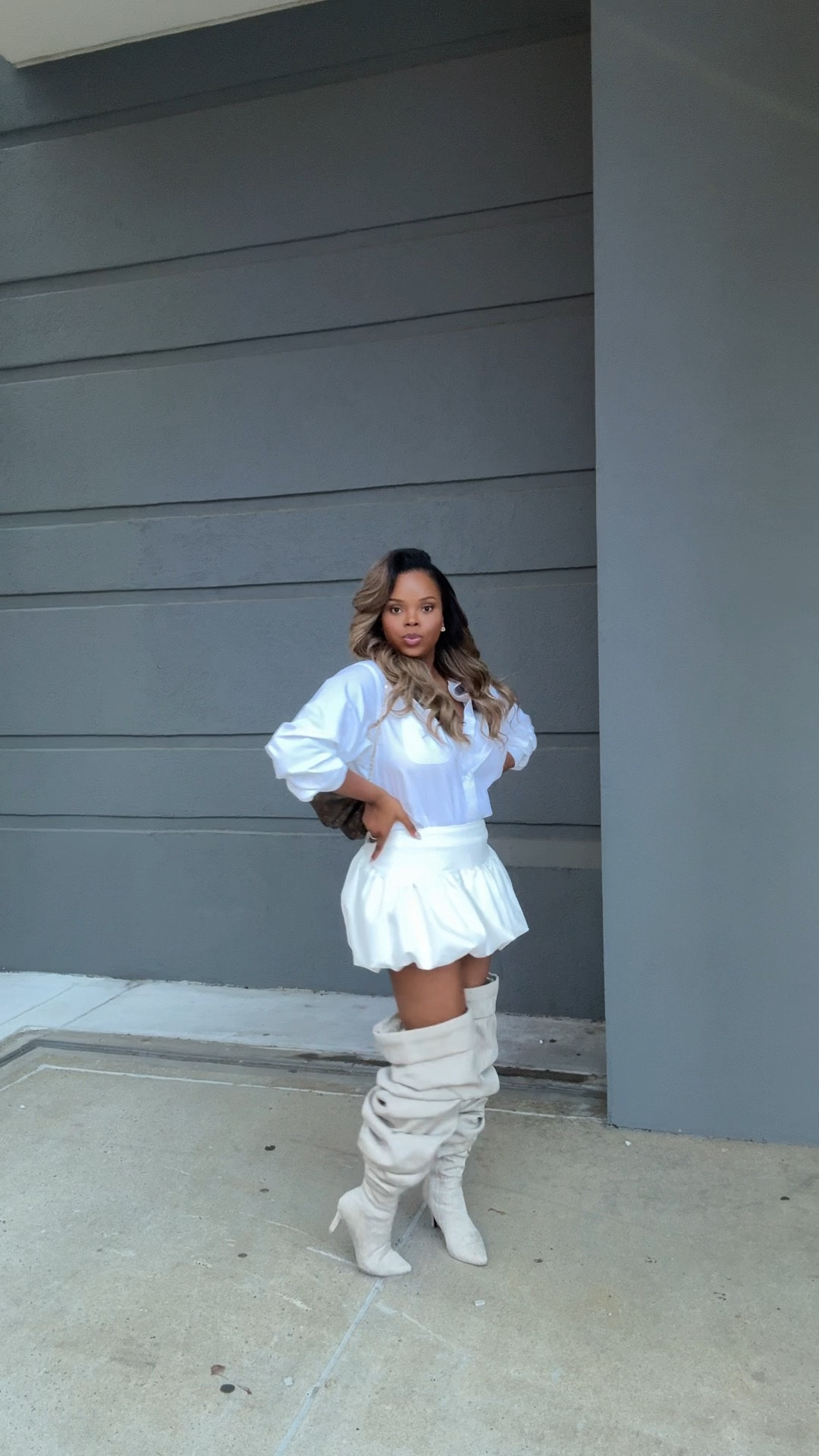 I made these boots in 2019. I got inspiration from Y Project Boots. I thrifted this white button down shirt. It is a men’s shirt. This skirt is from Windsor. My earrings are from Amazon  

#LTKGiftGuide #LTKShoeCrush #LTKSeasonal