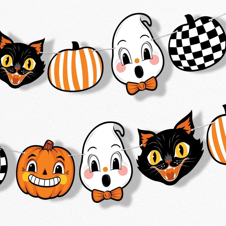 Big Dot of Happiness Vintage Halloween Garland Banner, Retro Kids Halloween or Birthday Party Dec... | Walmart (US)