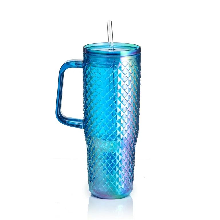 Mainstays 30oz TXT Plastic Mug Diamond Blue - Walmart.com | Walmart (US)