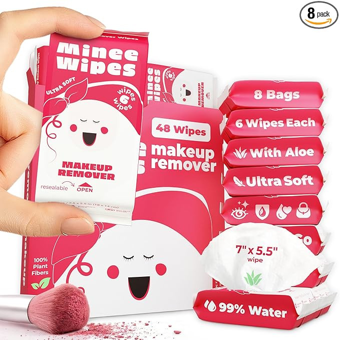 Impossibly Compact Travel Makeup Remover Wipes - 99% Water and Aloe - Ultra Soft, Safe for Sensit... | Amazon (US)